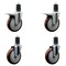 Service Caster 5'' SS Maroon Poly Swivel 1-5/8'' Expanding Stem Caster Set 2 Total Lock Brakes, 4PK SCC-SSEXTTL20S514-PPUB-MRN-2-S-2-158 - alternate 1